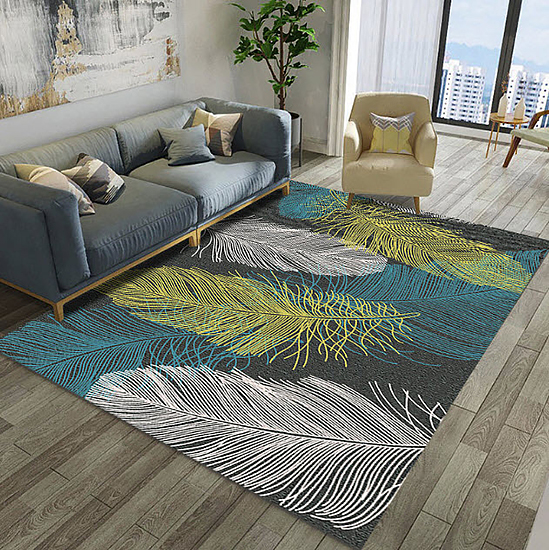 Thảm trải sàn hình chữ nhật mẫu feather BoXiao BX008