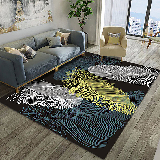 Thảm trải sàn hình chữ nhật mẫu feather BoXiao BX008