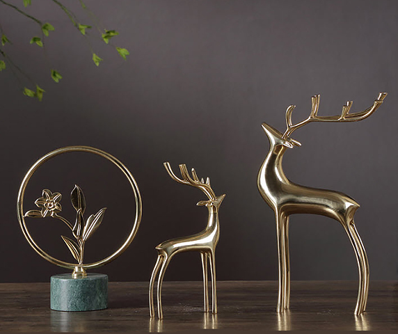 Set decor trang trí nội thất mẫu hươu vàng Huazhuo HZ001