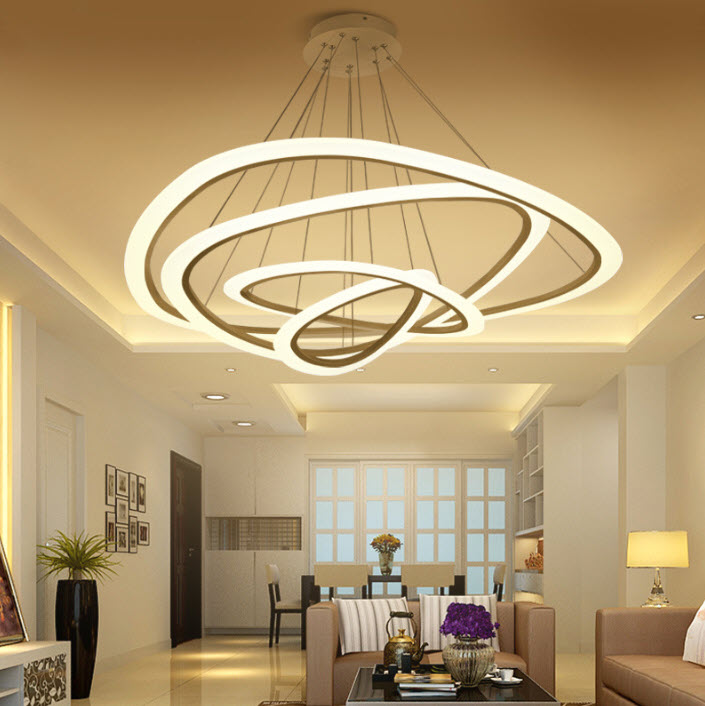 Đèn thả trần đèn chùm vòng tròn led Youerte YE6712