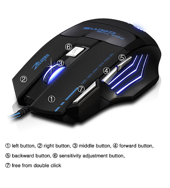 Chuột chơi game có đèn led đổi màu Zelotes T80