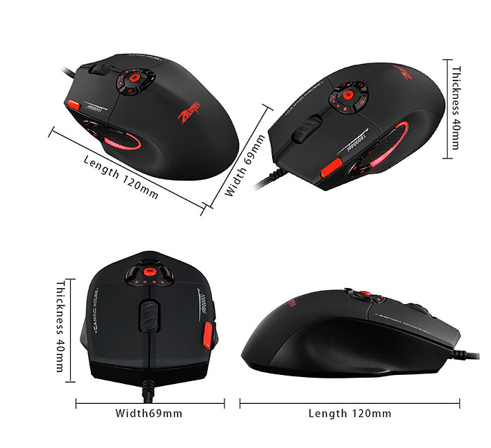 Chuột chơi game 12 nút bấm led 16 triệu màu Zelotes C16  