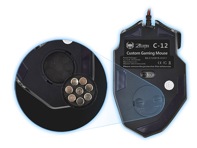 Chuột chơi game 12 nút bấm có đèn led đổi màu Zelotes C12 
