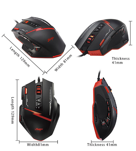Chuột chơi game 16 nút bấm có led đổi màu 7000DPI Zelotes C15