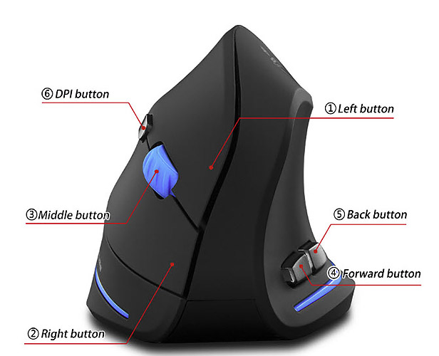 Chuột dọc văn phòng không dây dùng pin kiềm Zelotes F35A