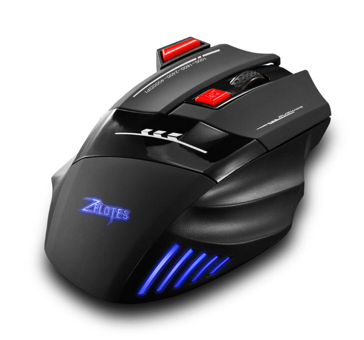 Chuột không dây chơi game có led dùng pin sạc Zelotes F14S 