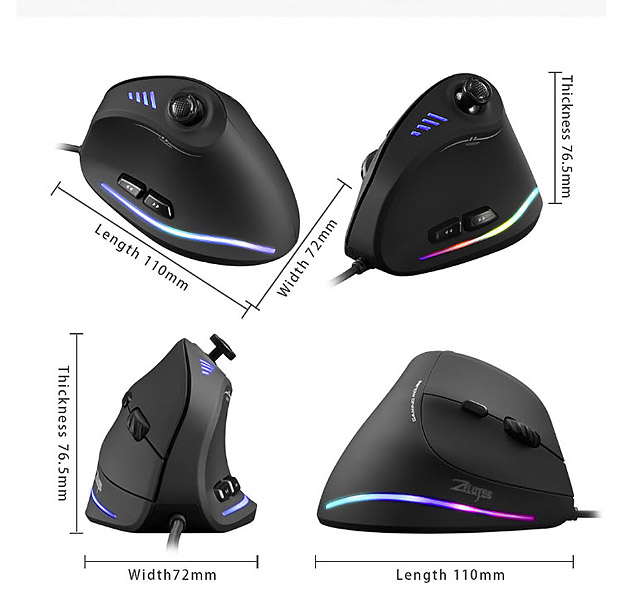 Chuột laser dọc chơi game 11 nút có led RGB Zelotes C18