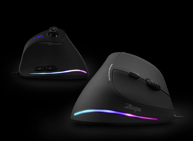 Chuột laser dọc chơi game 11 nút có led RGB Zelotes C18