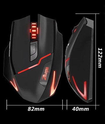 Chuột không dây chơi game dùng pin sạc led 7 màu Zelotes F18