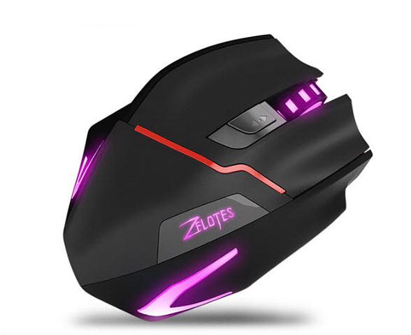 Chuột không dây chơi game dùng pin sạc led 7 màu Zelotes F18