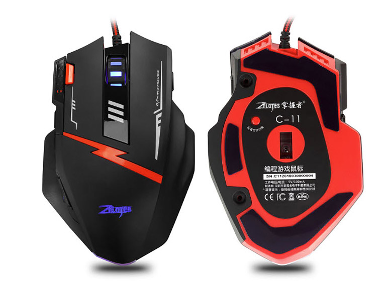 Chuột chơi game led 7 màu 11 nút bấm Zelotes C11