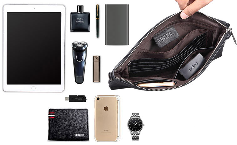 Bóp ví nam men wallet cầm tay da bò Feger FG06161