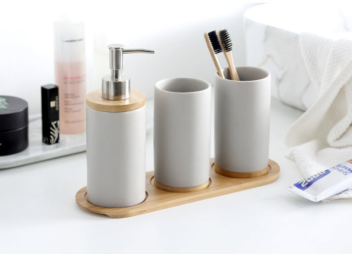Bộ đồ dùng nhà tắm gốm sứ StarRice SR002