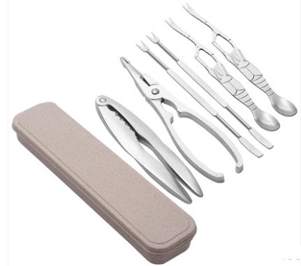 Bộ dụng cụ ăn cua ghẹ 6 món kèm hộp đựng Onlycook PXQ001