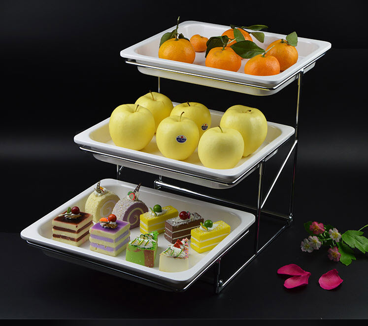 Khay buffet 3 tầng đựng thức ăn bánh kẹo Gerber GB3003