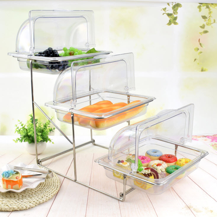 Khay buffet 3 tầng đựng thức ăn bánh kẹo Gerber GB8619