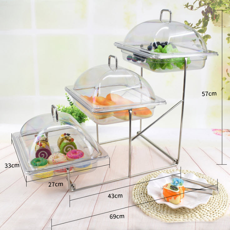 Khay buffet 3 tầng đựng thức ăn bánh kẹo Gerber GB8619