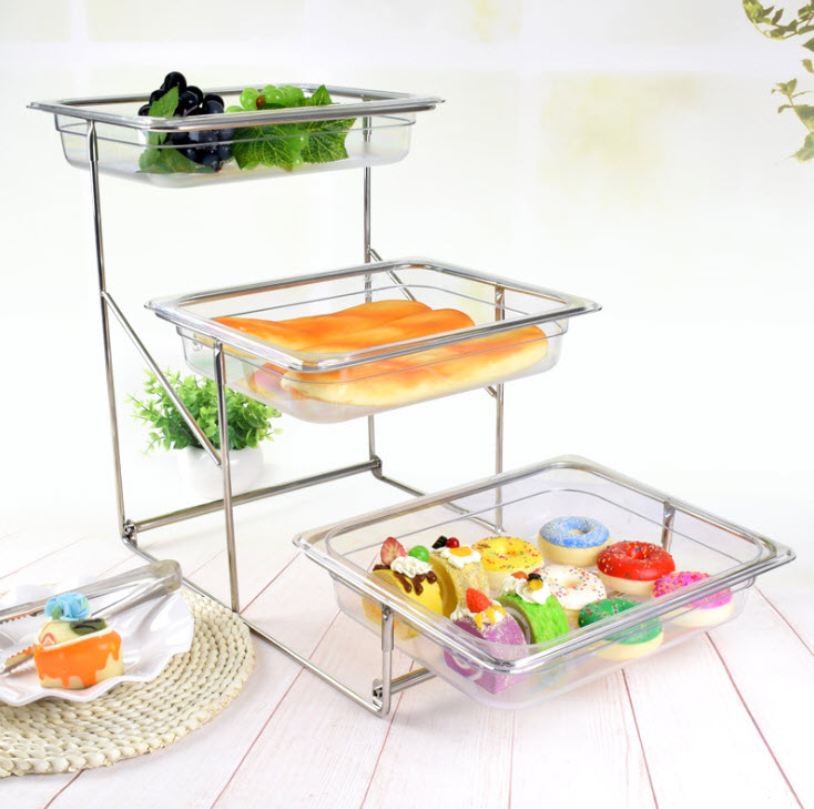 Khay buffet 3 tầng đựng thức ăn bánh kẹo Gerber GB8619
