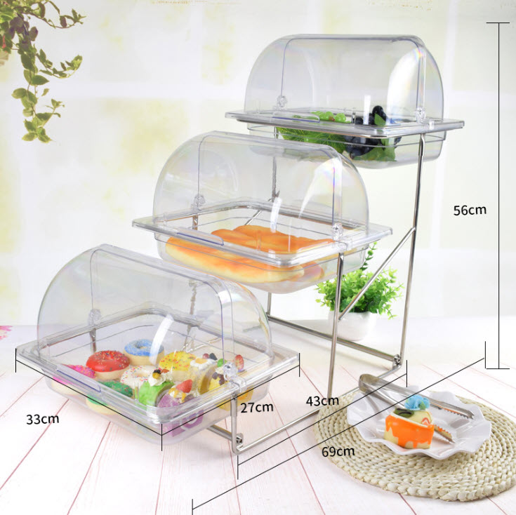 Khay buffet 3 tầng đựng thức ăn bánh kẹo Gerber GB8619