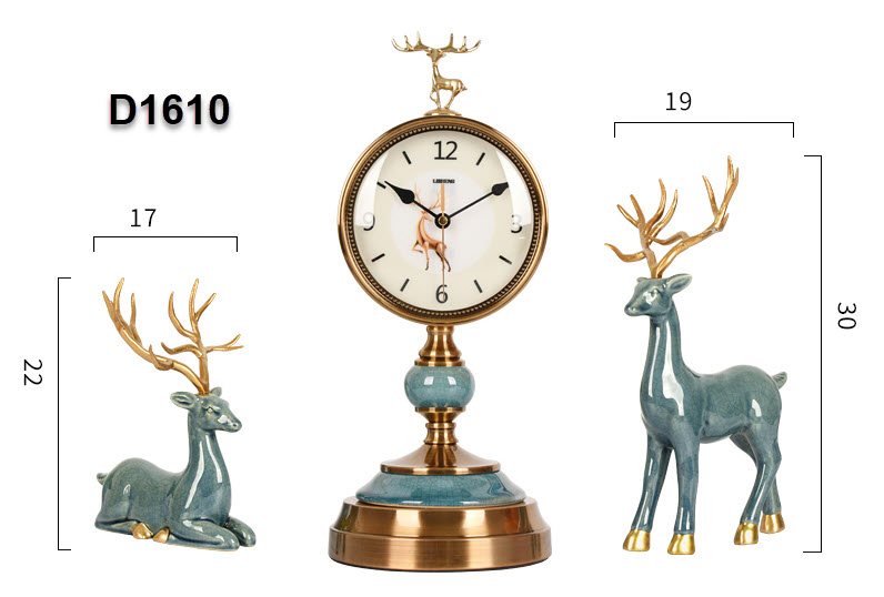 Đồng hồ để bàn 3 món Minaikea D1610