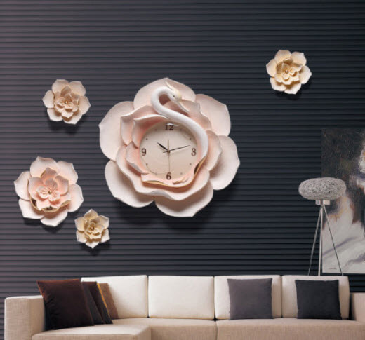 Đồng hồ hoa nổi 3D trang trí tường ArtTime DIY10A3