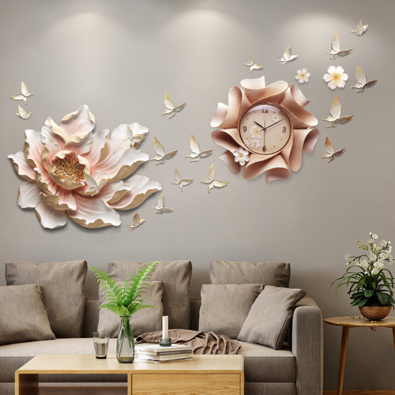 Đồng hồ treo tường hoa trang trí 3D ArtTime DIY01