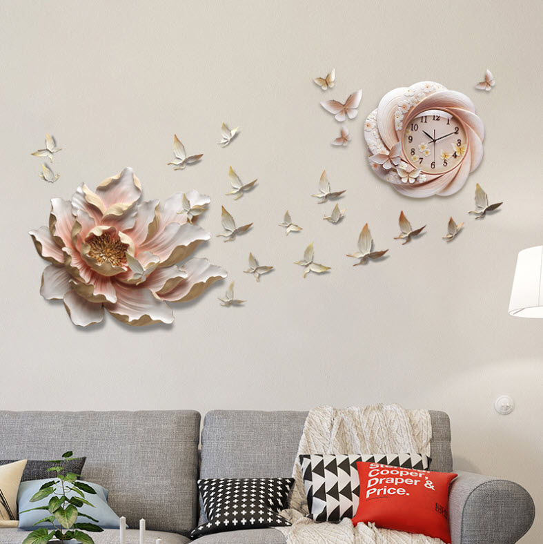 Đồng hồ treo tường hoa trang trí 3D ArtTime DIY01