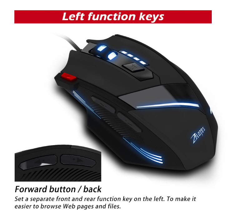 Chuột vi tính chơi game có dây Zelotes T60