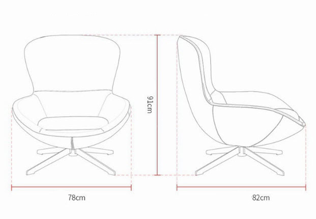 Ghế sofa đơn bọc da lưng dựa Leadou LD001