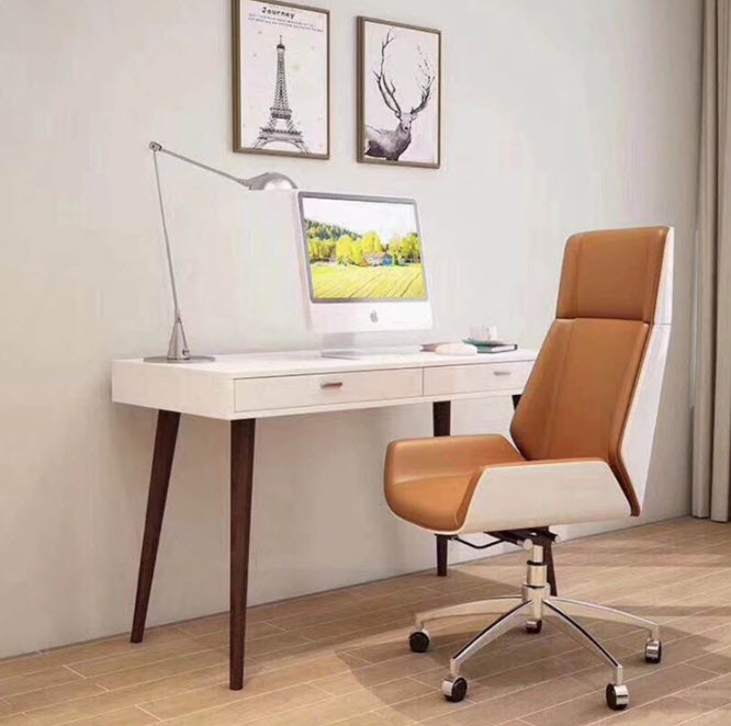 Ghế văn phòng bọc da lưng dựa Leadou S109