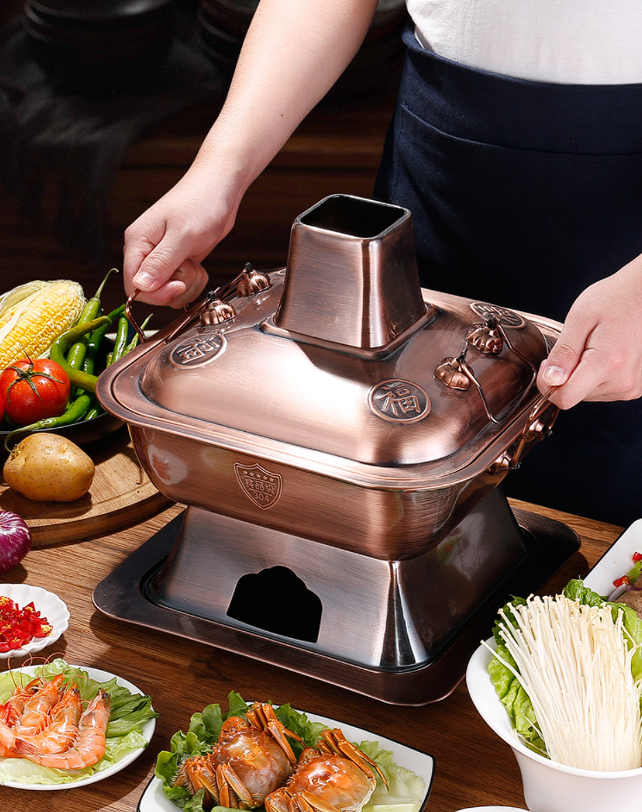 Nồi lẩu cổ điển vuông lẩu cù lao cho nhà hàng Zetai FS012