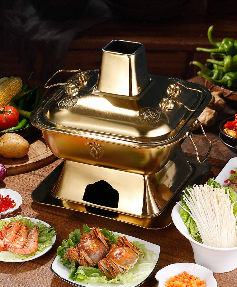 Nồi lẩu cổ điển vuông lẩu cù lao cho nhà hàng Zetai FS012