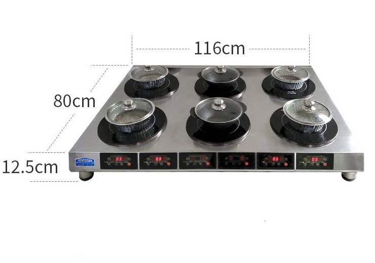 Bếp từ công nghiệp 6 bếp Semikron BZL6