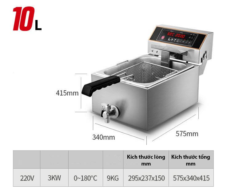 Bếp chiên nhúng bằng điện Lecon EF101GZ