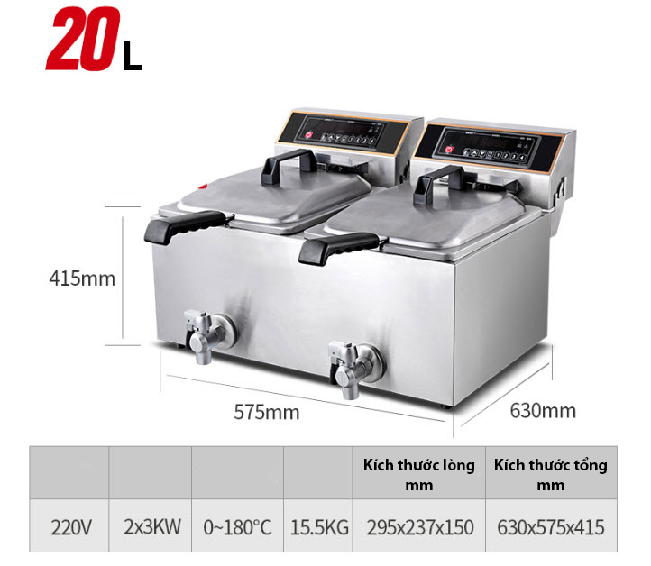 Bếp chiên nhúng bằng điện Lecon EF101GZ