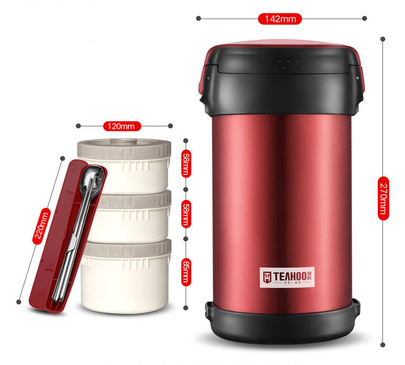 Hộp cơm giữ nhiệt 3 ngăn 2L2 Teahoo TH66139