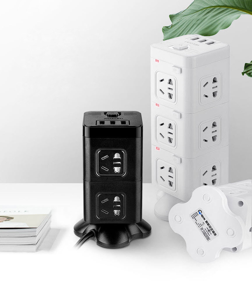 Ổ cắm điện kèm USB hình trụ chịu tải 2500W 10A OEM C31102