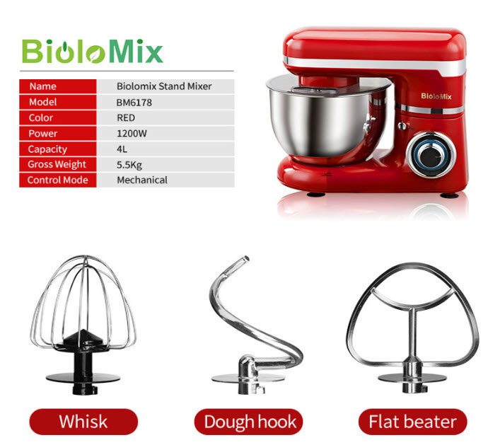 Máy trộn bột máy đánh trứng 4L BioloMix NM6178