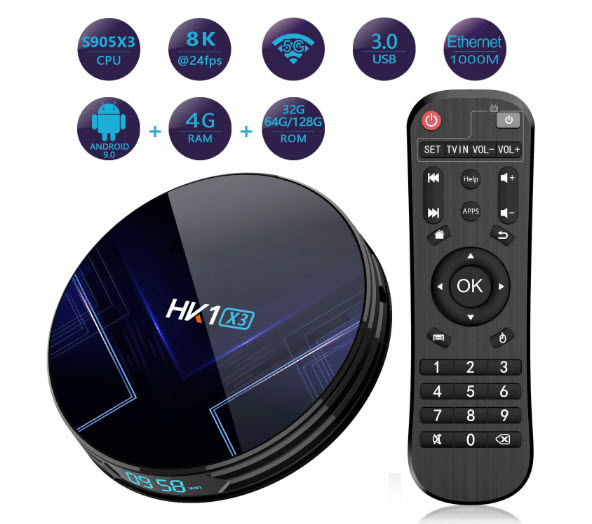 Android TV box 128Gz Ram 4Gz HK1X3 S905X3