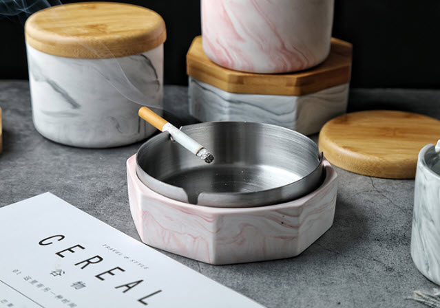 Gạt tàn inox gốm sứ Ziga ZG001