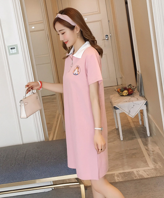 Đầm suông thun cotton cổ PoLo 45kg tới 75kg SisterD8933.