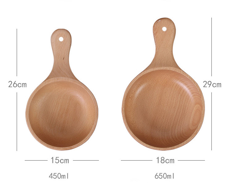 Tô gỗ tay cầm đựng thức ăn Craftsman CM1586