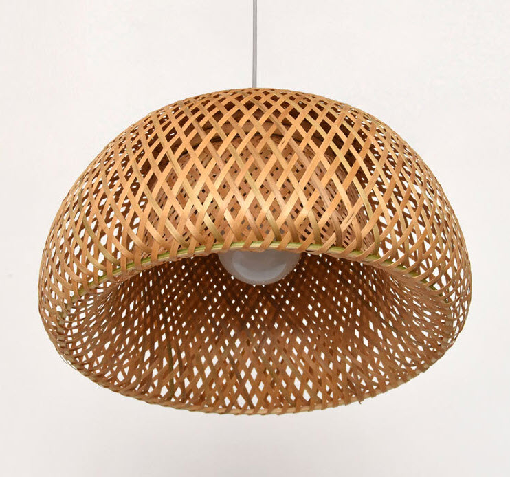 Đèn thả trần tre đan lưới handmade Grid RT003