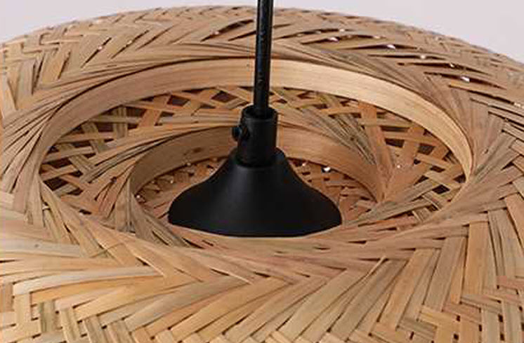 Đèn thả trần tre đan lưới handmade Grid RT003