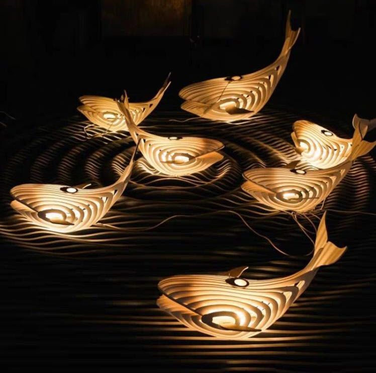 Đèn thả trần nghệ thuật cá voi Rhyme ART316