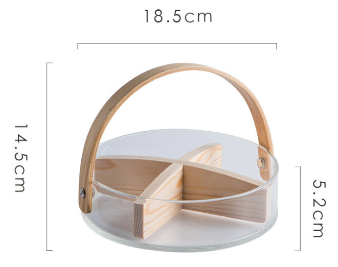 Khay đựng bánh kẹo thủy tinh 4 ngăn William WLL003