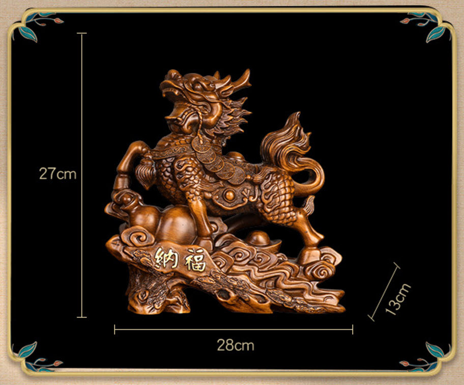 Cặp Kỳ Lân trang trí phong thủy chất liệu resin giả cổ DY6997