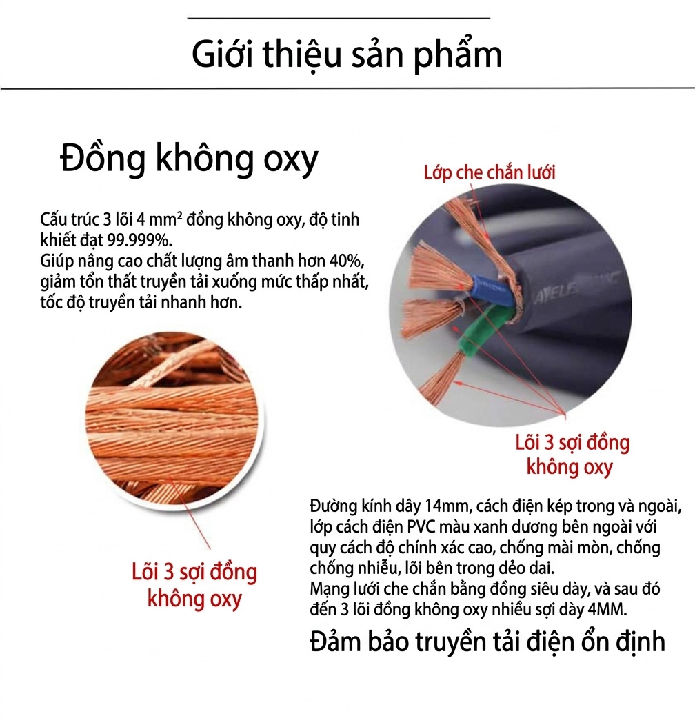 Dây nguồn âm thanh mạ vàng Furukawa P029