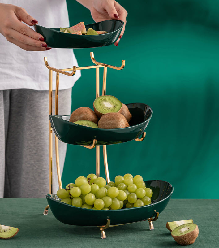 Kệ đựng bánh kẹo trái cây 3 tầng buffet FR004