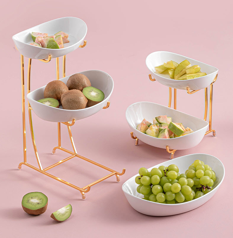 Kệ đựng bánh kẹo trái cây 3 tầng buffet FR004
